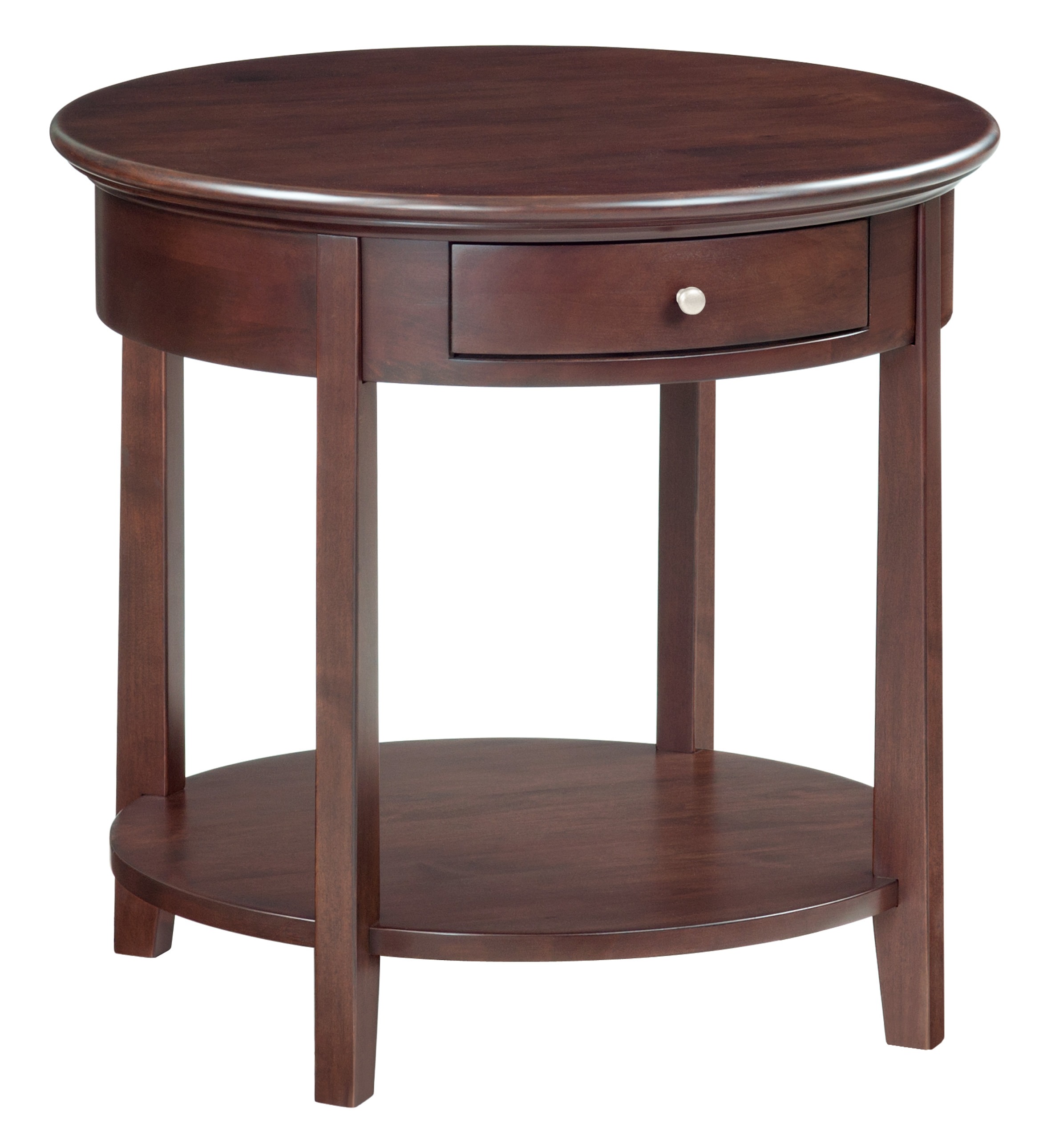 3510 Mckenzie Large Round End Table, Large Wood End Table With Drawers