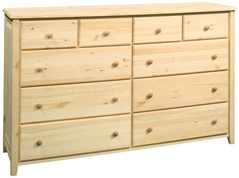 Pine 10 Drawer Dresser Unfinished Furniture Of Wilmington 610x