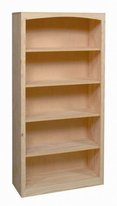 3060 Pine Bookcase 30 X 60 Unfinished Furniture Of Wilmington