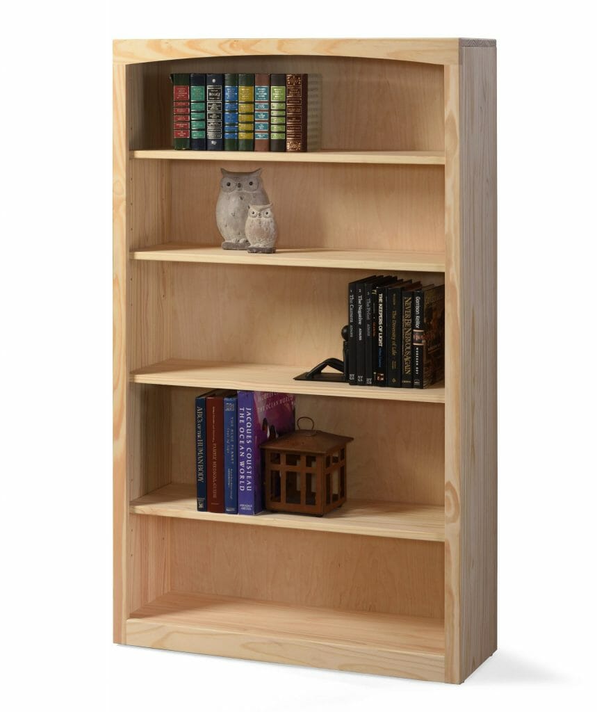 3060 Pine Bookcase 30 X 60, 60 Inch Wide White Bookcase