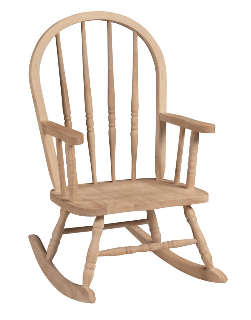 child's unfinished wooden chair