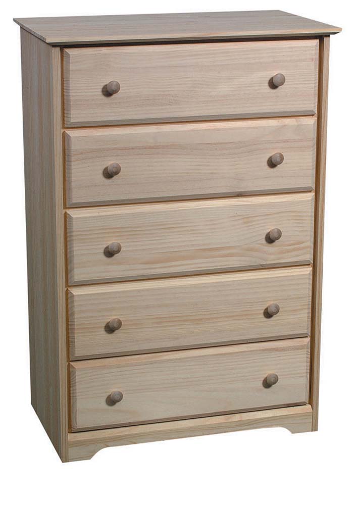 Pine 5 Drawer Chest Unfinished Furniture Of Wilmington 325