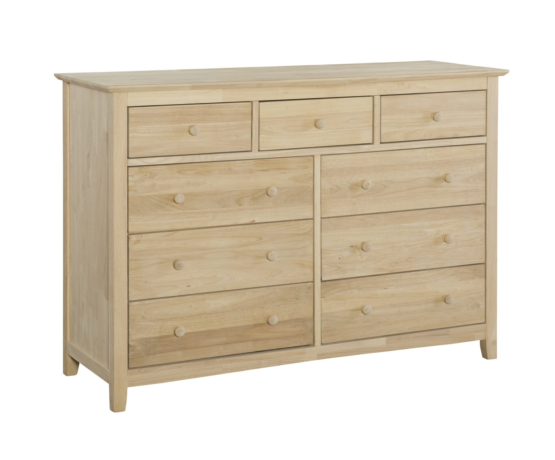 Bd 7019 Lancaster Nine Drawer Dresser Unfinished Furniture Of