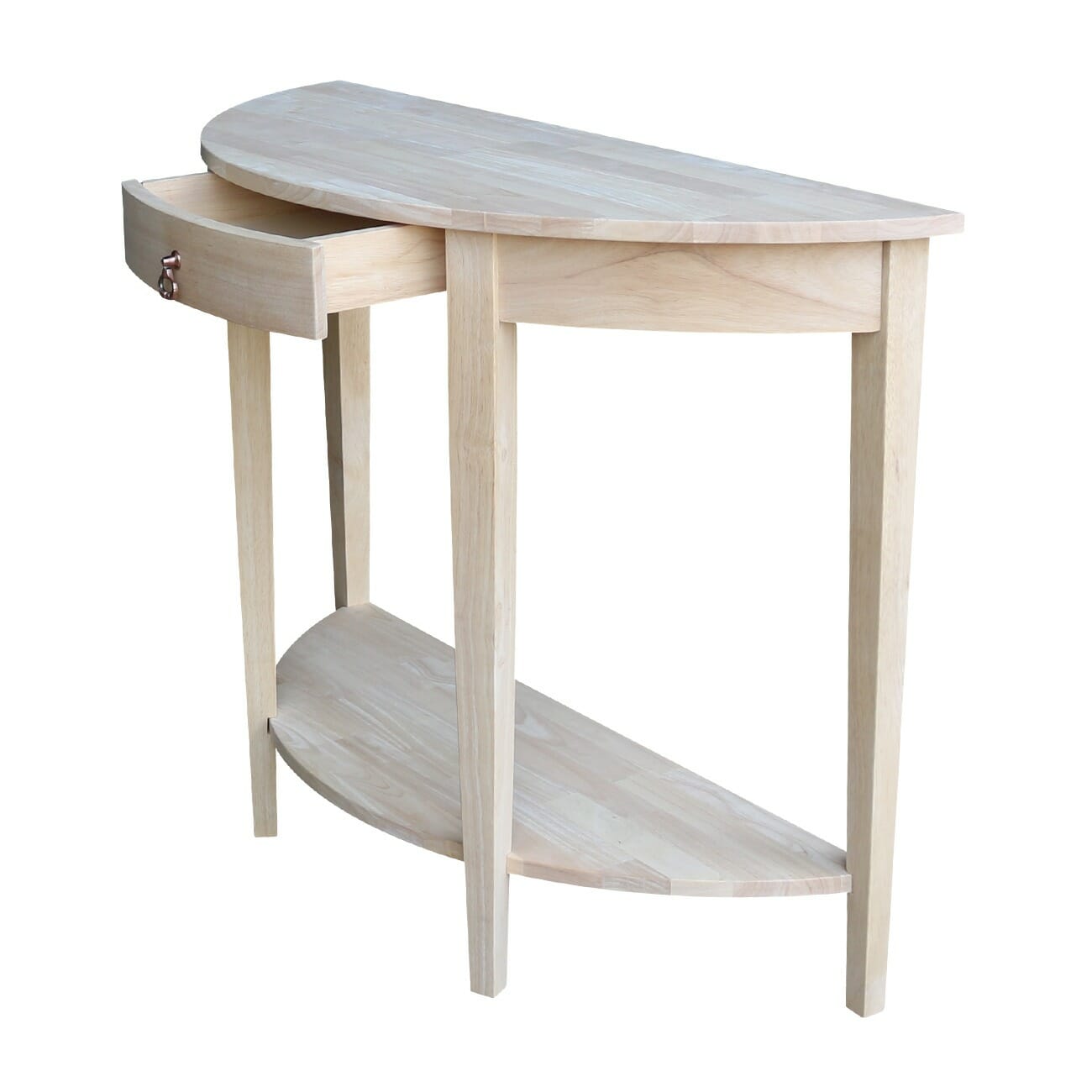Ot 1643hd Half Moon Console Table Unfinished Furniture Of Wilmington Ot 1643hd Front Side Right Open