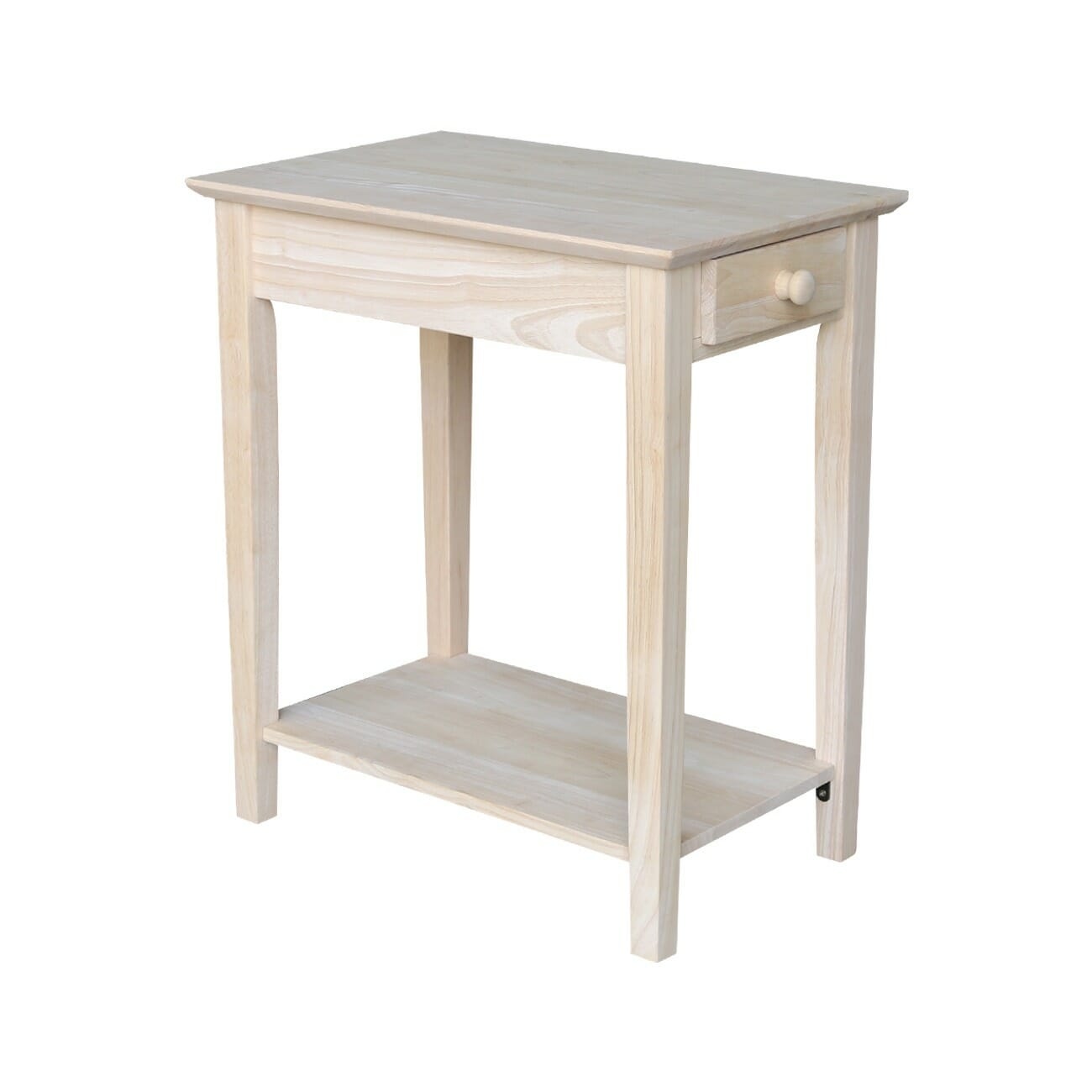 OT-2214 Narrow End Table with Drawer Unfinished ...