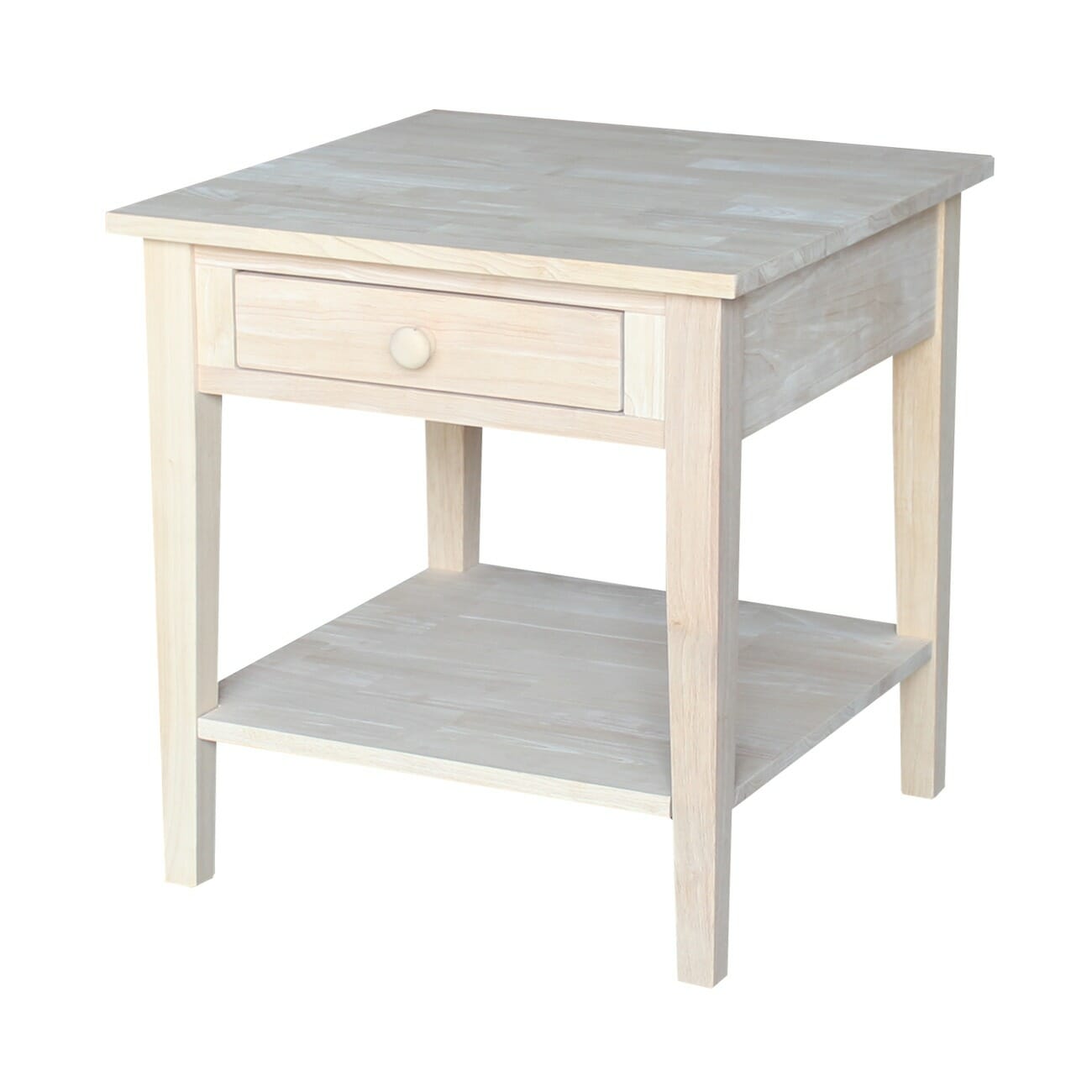 Ot 8e Spencer End Table With Drawer Unfinished Furniture Of Wilmington Ot 8e