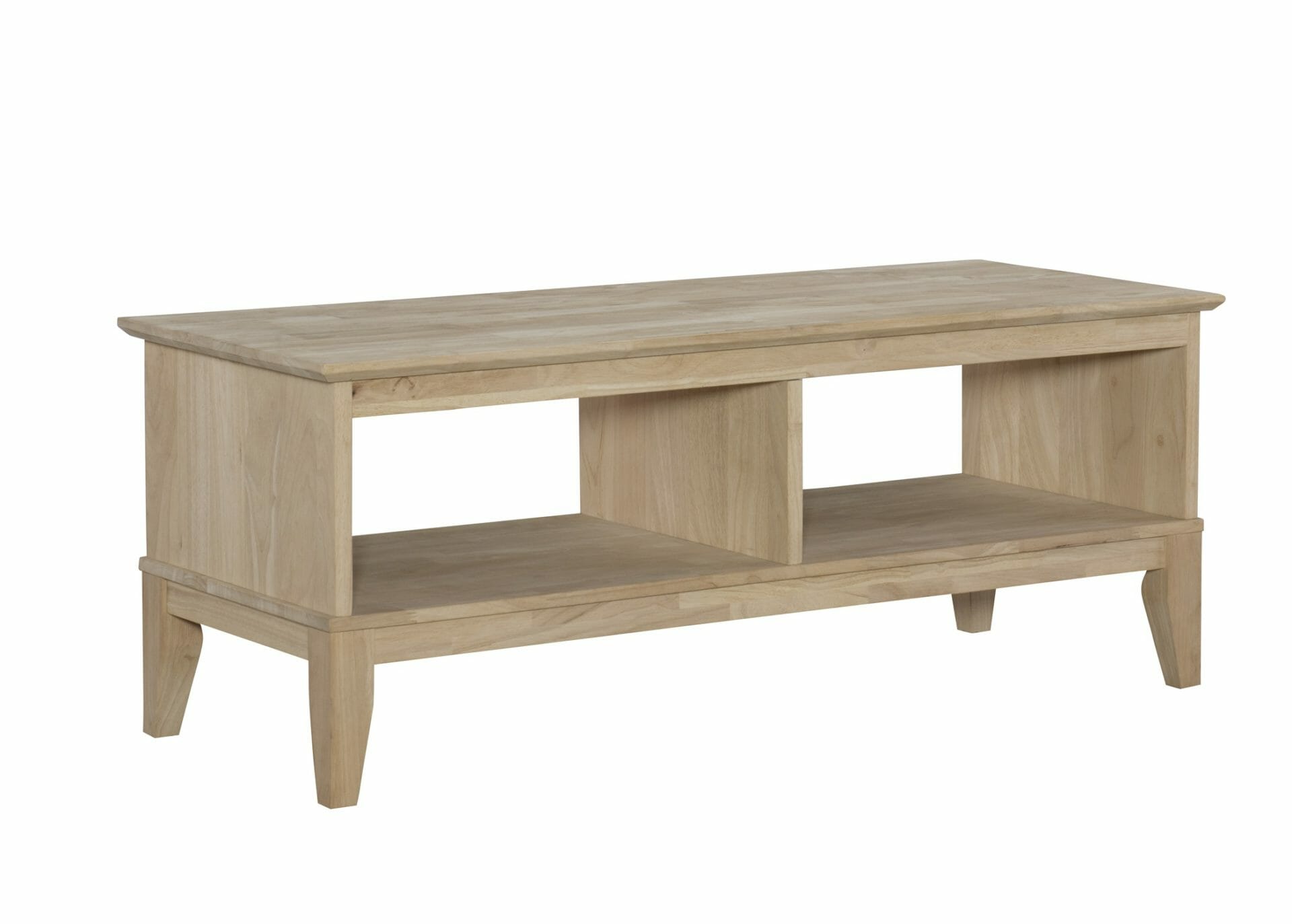 Ot 9c2 Shaker Coffee Table With Divider Unfinished Furniture Of Ot 9c2