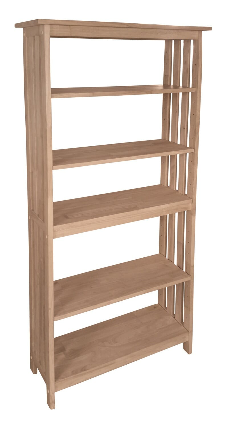 Sh 7230m 72 Tall Mission Bookcase, Unfinished Furniture Bookcases
