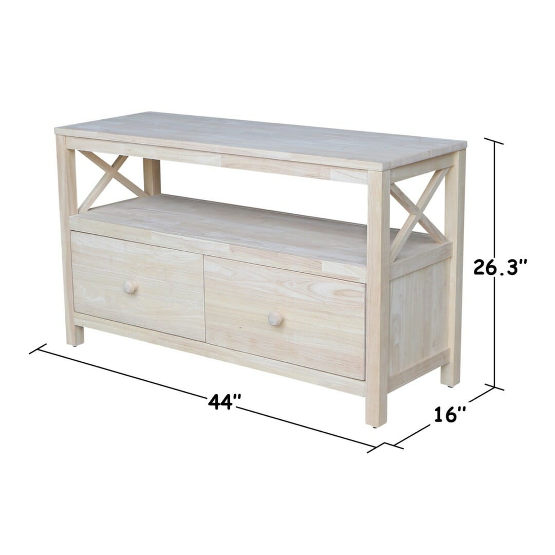 Tv 25 44 Inch Wide X Sided Tv Stand Unfinished Furniture Of