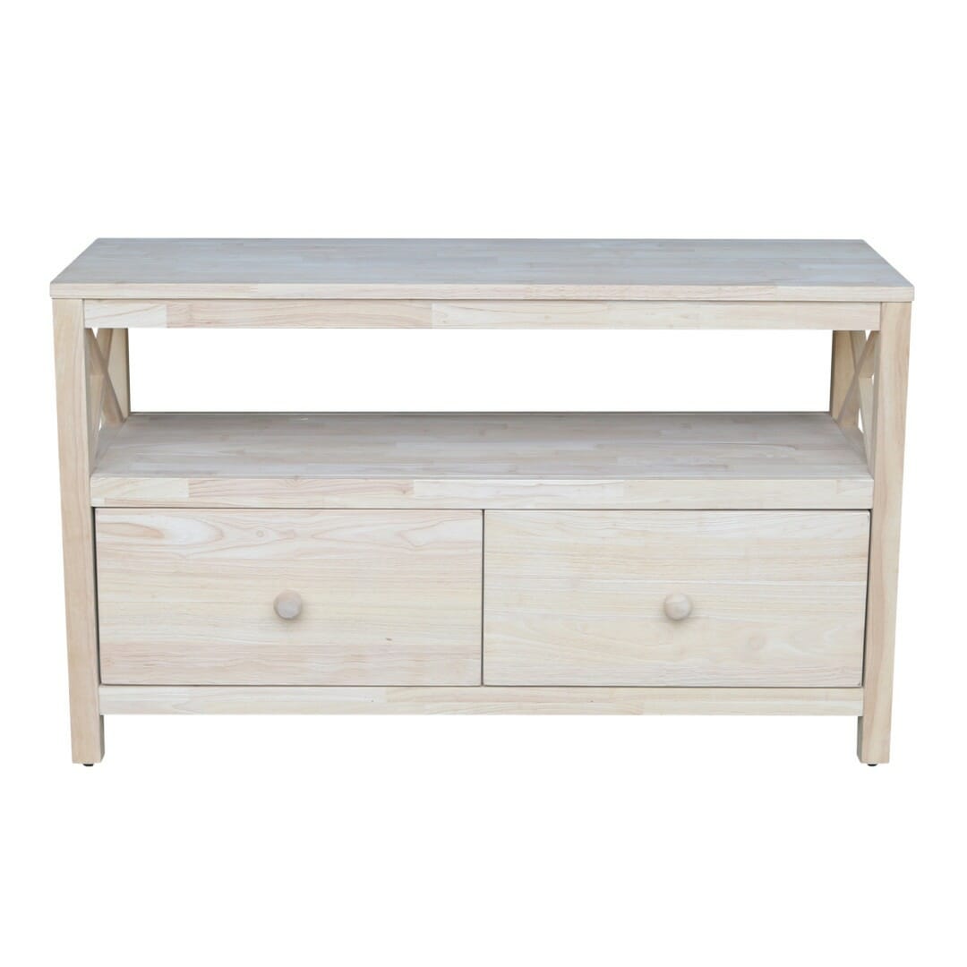 Tv 25 44 Inch Wide X Sided Stand Unfinished Furniture Of Wilmington