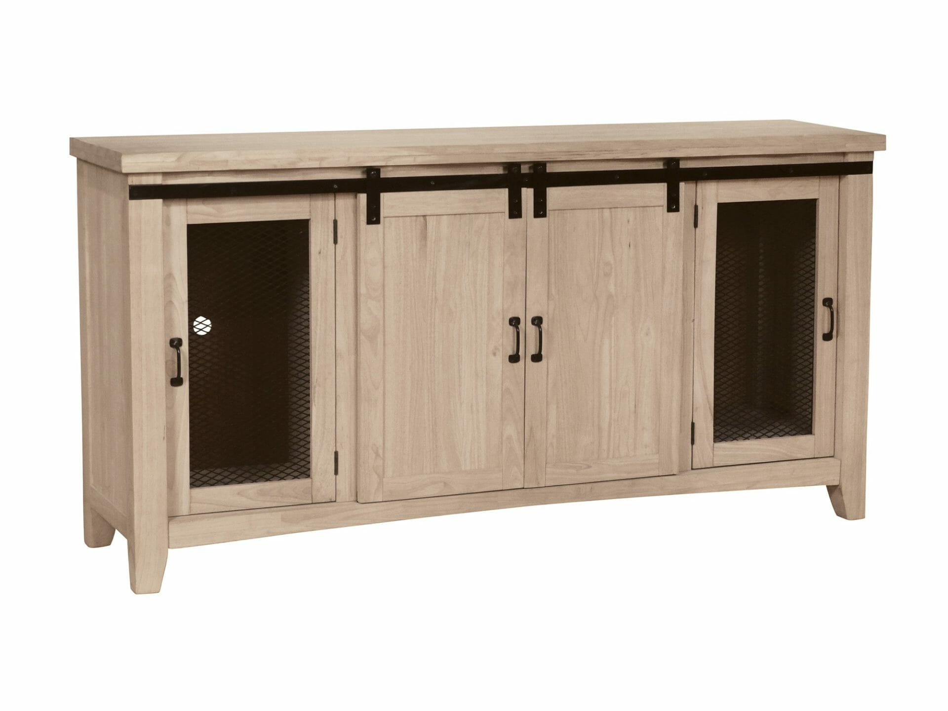 Sliding Barn Door Tv Console Unfinished Furniture Of Wilmington