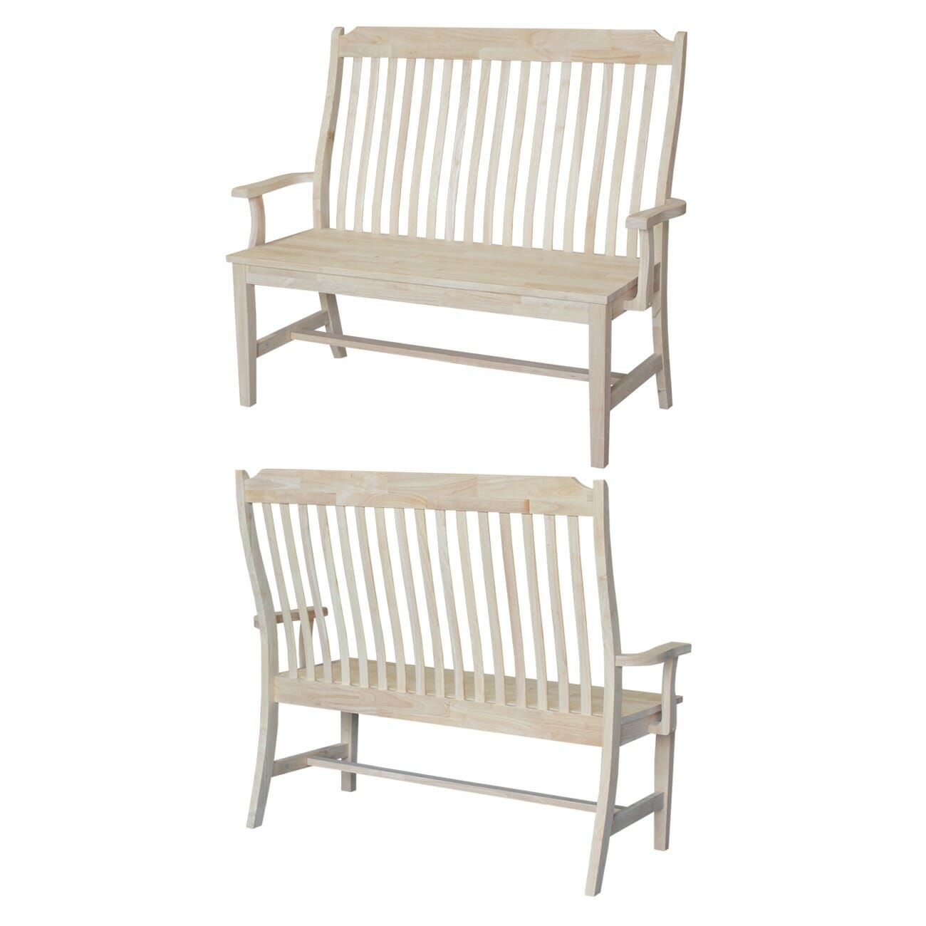 BE 45A 45" Wide Mission Style Arm Bench