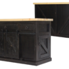 33118 Rustic Pastoral Kitchen Island front and back finished in Black