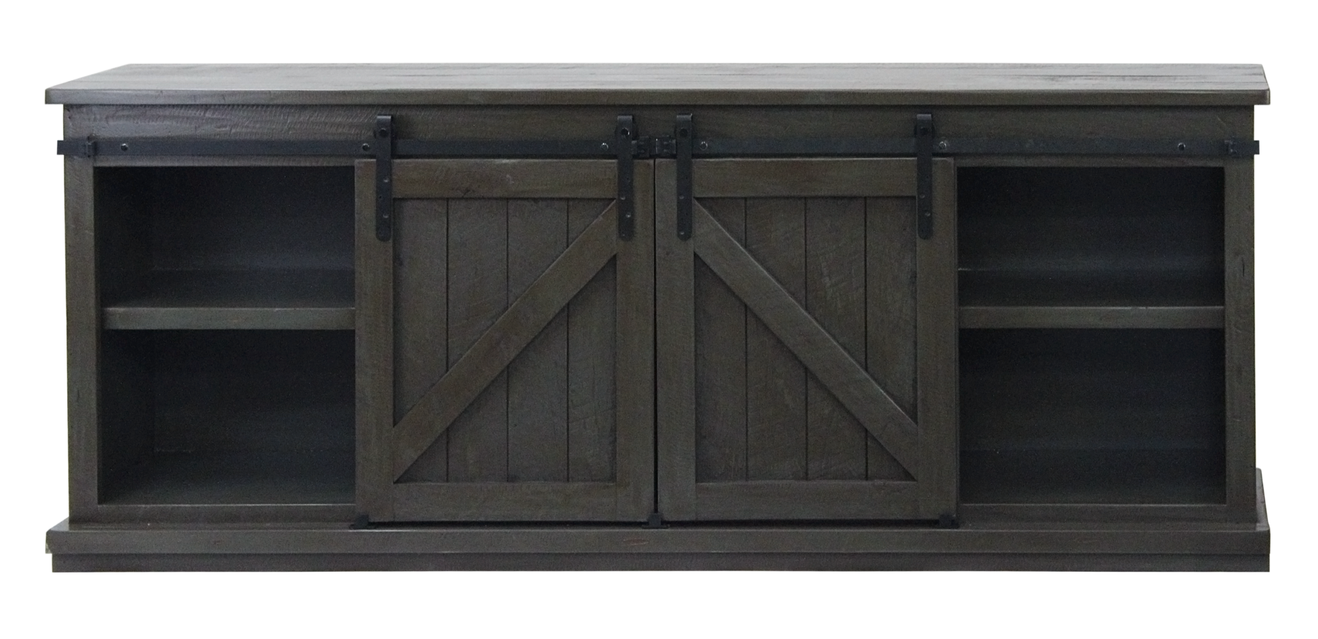 33580 Rustic 82" Wide TV Stand | Unfinished Furniture of ...