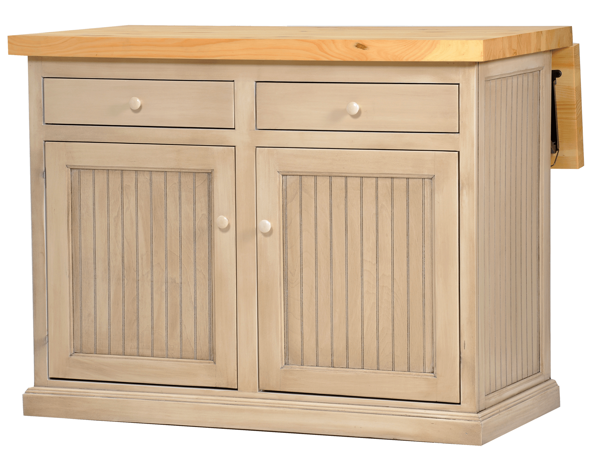 75115 Front View Pictured with Butcher Block Top in European Ivory