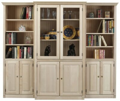 Arthur W Brown Anthony Wall Unit, Unfinished Bookcase With Glass Doors