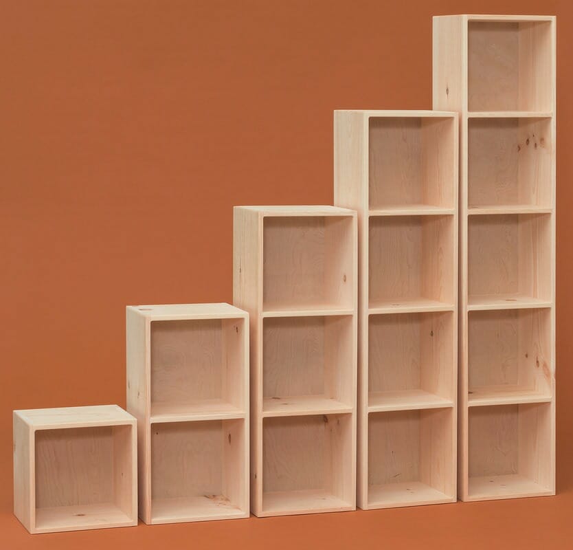 Wh747 Fighting Creek 2 Hole Cube, Unfinished Wood Cube Shelves