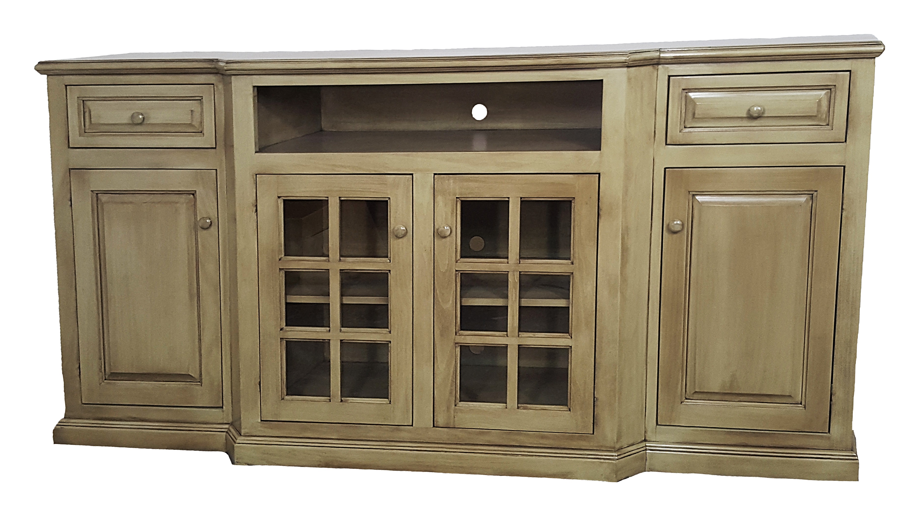 97881 82"W Tall TV Stand w/Drawers | Unfinished Furniture of Wilmington