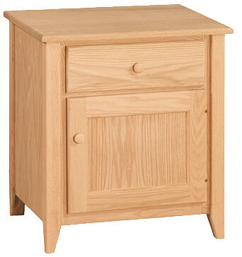Woodcraft Shaker One Drawer One Door Night Stand Unfinished