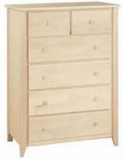 Woodcraft Shaker Six Drawer Chest Unfinished Furniture Of Wilmington