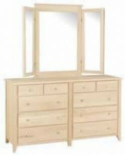 Woodcraft Shaker Ten Drawer Dresser Unfinished Furniture Of