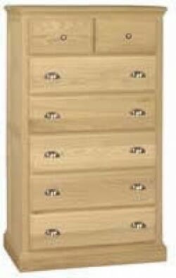 Woodcraft Vintage Seven Drawer Chest With Split Top Drawer