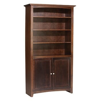 1545 72" x 36" Alder McKenzie Bookcase with Lower Doors 