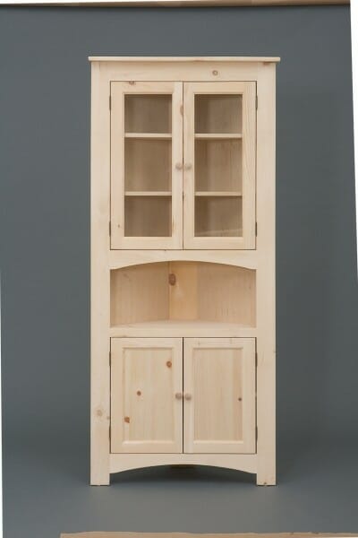 Pine Four Door Corner Cabinet Unfinished Furniture Of Wilmington