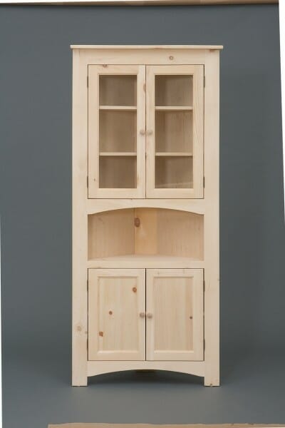 Pine Four Door Corner Cabinet Unfinished Furniture Of Wilmington