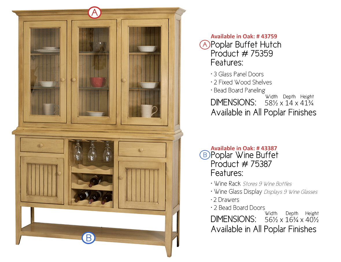 75387 75359 56 W Wine Buffet Hutch Unfinished Furniture Of Wilmington