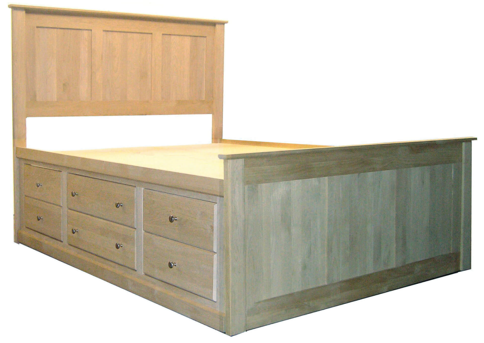 Alder King Shaker Chest Bed Unfinished Furniture Of Wilmington Alder King Shaker Chest Bed, 12 Drawer King Bed
