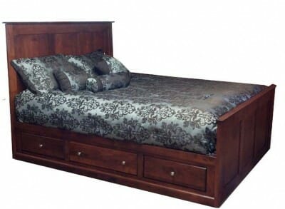 Alder Full Shaker Low Chest Bed With 3 Drawers Unfinished