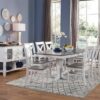 T05-4096-14 Milano Table & 8 Vineyard Chairs in Heather Gray & White